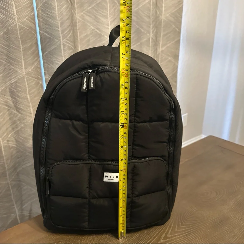 Wilo The Label Black Quilted Travel Backpack - Picture 8 of 10